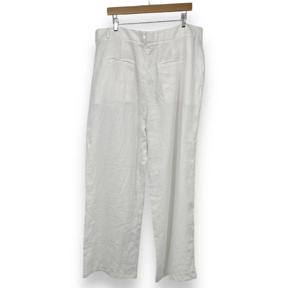 NWT Reformation Mason Linen Pants Pleated Wide Leg Linen Pants Women's‎ 16 White